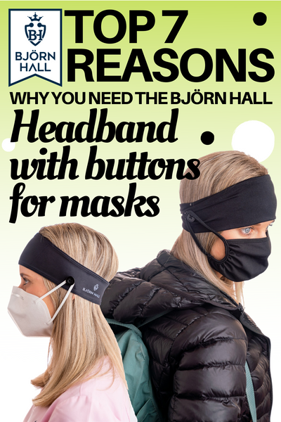 Black Björn Hall Headband with Buttons for Masks