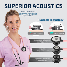 BJÖRN HALL Stethoscope Matte Black Light Pink Tubing