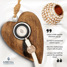 BJÖRN HALL Stethoscope Charm Ring | Diamond Crush Crystal - Rose Gold