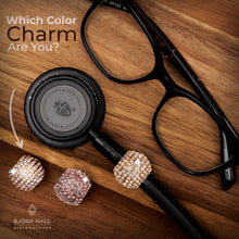 BJÖRN HALL Cardiology Stethoscope Charm Ring | Diamond Crush Crystal - Rose Gold