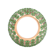 BJÖRN HALL Stethoscope Charm Ring | Green Green Grass of Home Crystal - Rose Gold