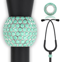 BJÖRN HALL Stethoscope Charm Ring | Pacific Ocean Crystal - Silver