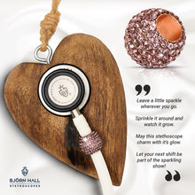 BJÖRN HALL Cardiology Stethoscope Charm Ring | Violet Kiss Crystal - Rose Gold