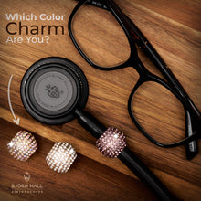 BJÖRN HALL Stethoscope Charm Ring | Violet Kiss Crystal - Rose Gold