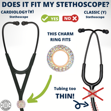 BJÖRN HALL Cardiology Stethoscope Charm Ring | Twilight Dream Crystal - Rose Gold