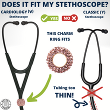 BJÖRN HALL Cardiology Stethoscope Charm Ring | Violet Kiss Crystal - Rose Gold