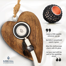 BJÖRN HALL Stethoscope Charm Ring | Ebony Beauty Crystal - Rose Gold