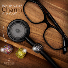 BJÖRN HALL Stethoscope Charm Ring | Ebony Beauty Crystal - Rose Gold