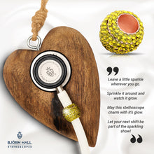 BJÖRN HALL Cardiology Stethoscope Charm Ring | You are My Sunshine Crystal - Rose Gold