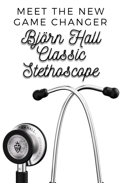 Björn Hall Classic Stethoscope - Black Tubing & Stainless Steel Chestpiece