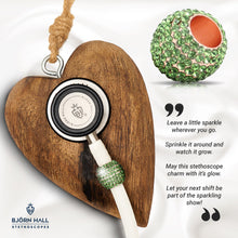 BJÖRN HALL Cardiology Stethoscope Charm Ring | Green Green Grass of Home Crystal - Rose Gold