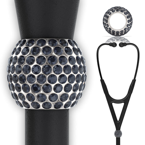 BJÖRN HALL Cardiology Stethoscope Charm Ring | Blue Moon Crystal - Silver