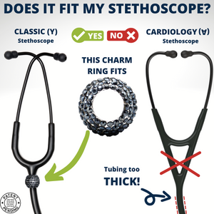 BJÖRN HALL Stethoscope Charm Ring | Blue Moon Crystal - Silver