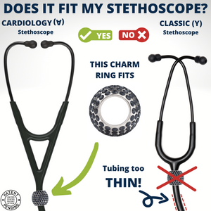 BJÖRN HALL Cardiology Stethoscope Charm Ring | Blue Moon Crystal - Silver