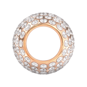 BJÖRN HALL Stethoscope Charm Ring | Diamond Crush Crystal - Rose Gold