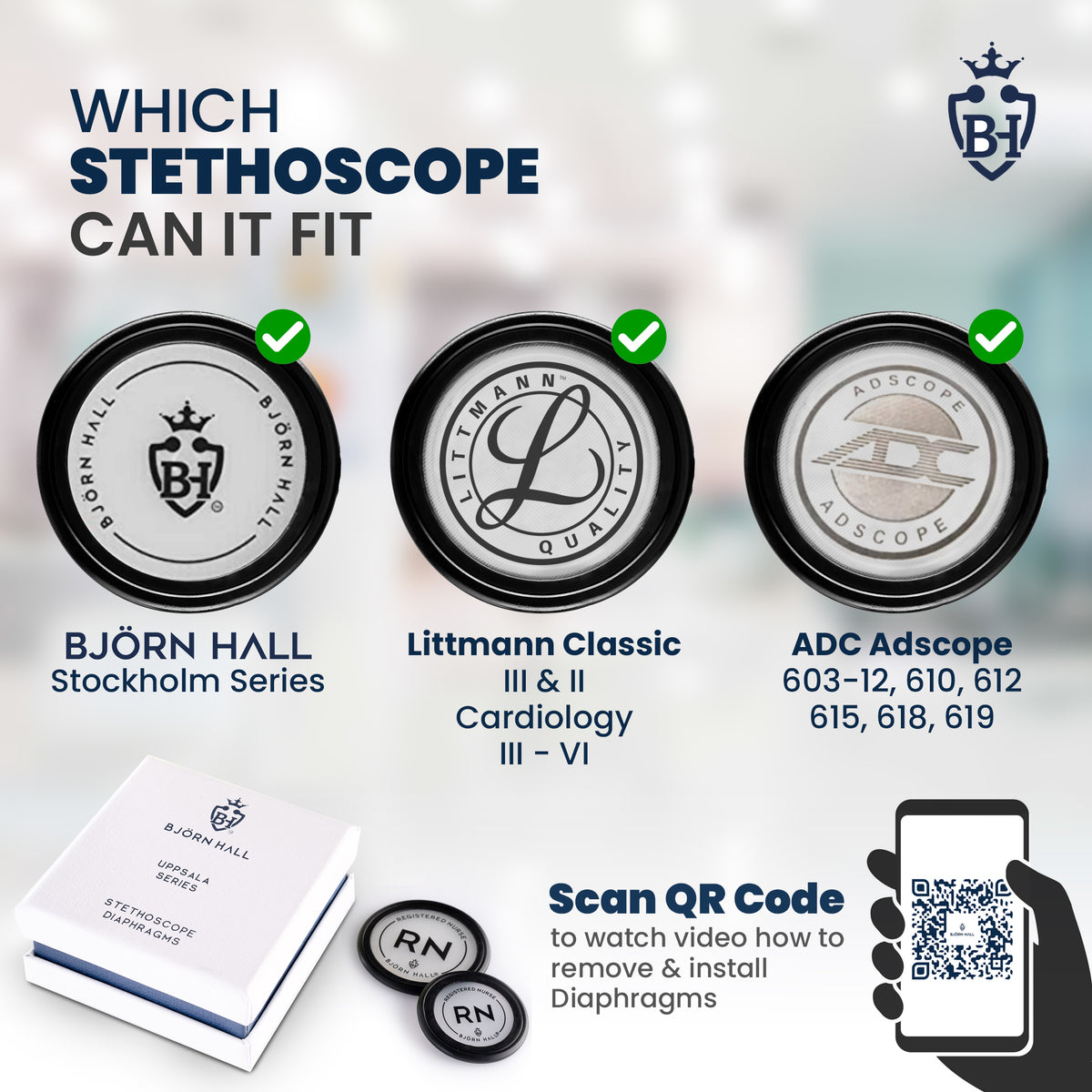 Björn Hall RN Stethoscope Diaphragms Registered Nurse