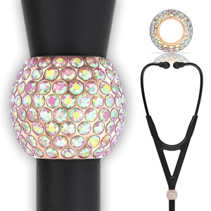 BJÖRN HALL Cardiology Stethoscope Charm Ring | Twilight Dream Crystal - Rose Gold